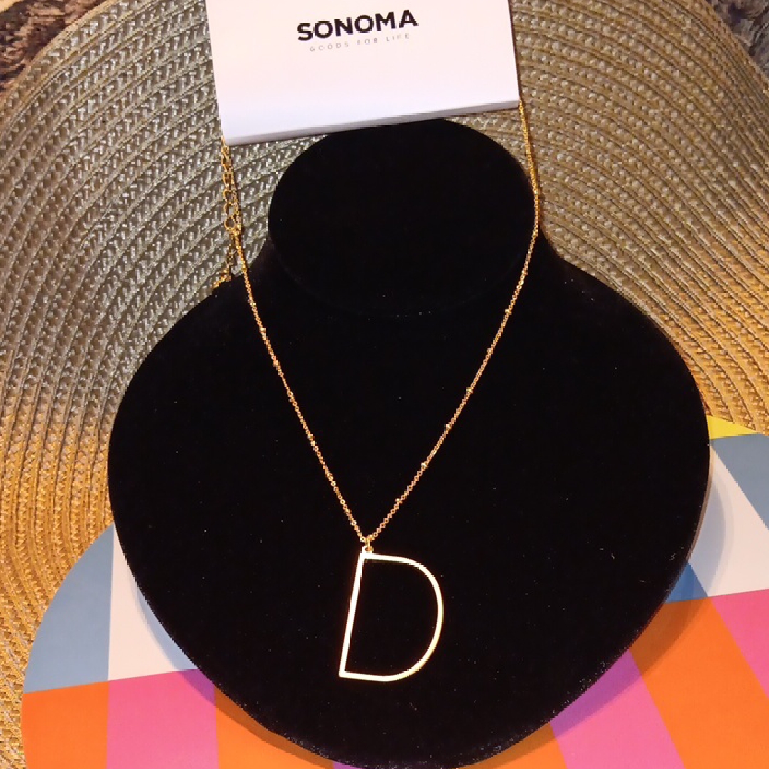 Sonoma Gold D Pendant Necklace 15$